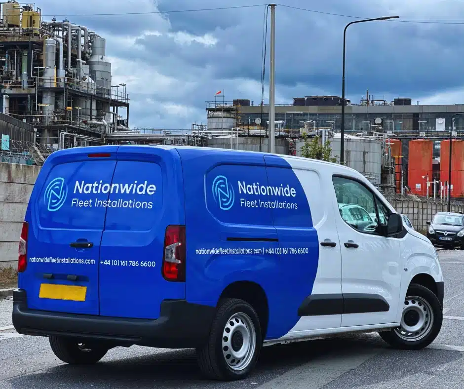Nationwide Fleet Installations van parked at industrial site